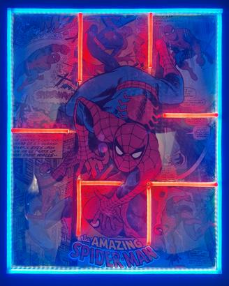 quadro led spiderman
