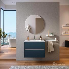 Mobile bagno sospeso 80 cm blu opaco, no lavabo