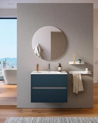 Mobile bagno sospeso 80 cm blu opaco, no lavabo