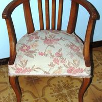 COPPIA POLTRONCINE IN STILE LEGNO IMBOTTITE