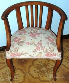 COPPIA POLTRONCINE IN STILE LEGNO IMBOTTITE