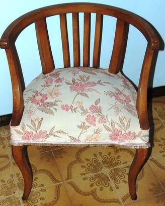 COPPIA POLTRONCINE IN STILE LEGNO IMBOTTITE