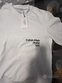 Calvin Klein felpa bianca da uomo senza cappuccio.