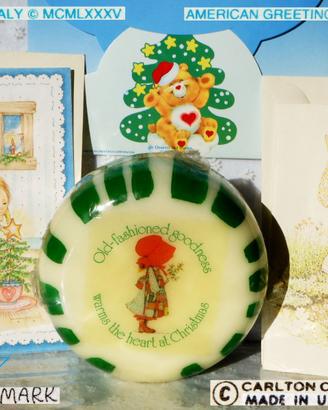 Vintage NATALE Holly Hobbie candela Biglietti 1980