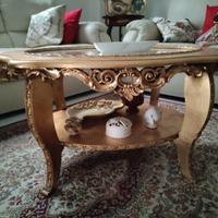 tavolino da soggiorno dorato 