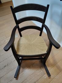 Sedia dondolo legno massello 