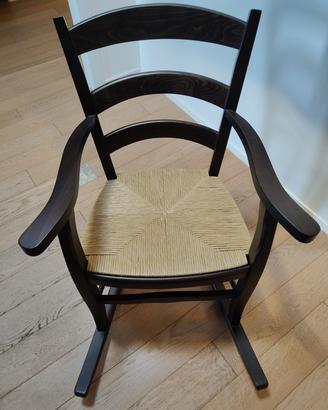 Sedia dondolo legno massello 