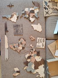 mappa del mondo in legno 3D enjoy the wood 