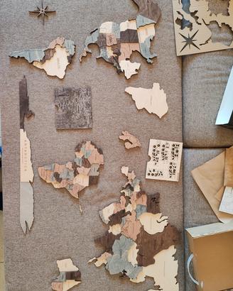 mappa del mondo in legno 3D enjoy the wood 