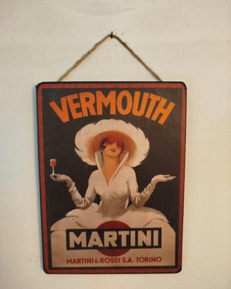 TARGA IN LEGNO MARTINI VERMOUTH