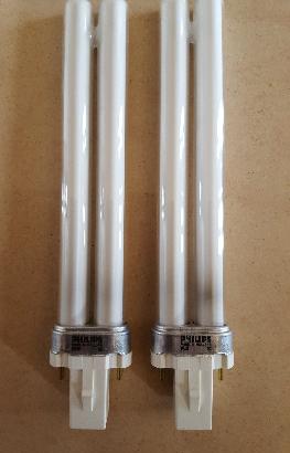 2 lampadine usate Philips PL 9W attacco G23