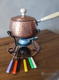 Set per fonduta bourguignonne  in rame 6 piatti