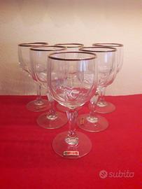 6 Bicchieri Kristall bordo oro