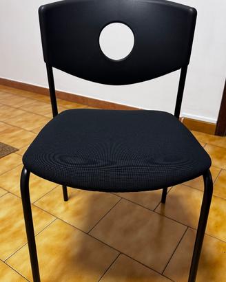 Set di 4 sedie da ufficio / sala d’attesa nere con