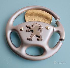 Peugeot Portachiavi Volante Auto Acciaio Oro