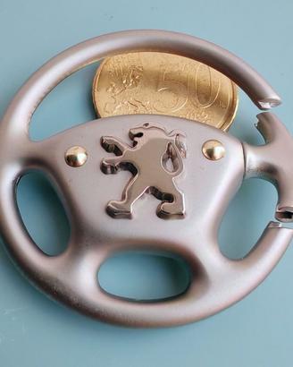 Peugeot Portachiavi Volante Auto Acciaio Oro