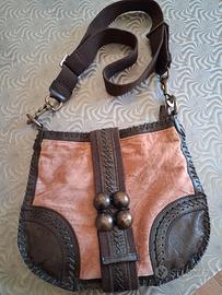 borsa pelle e camoscio 