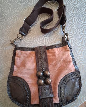 borsa pelle e camoscio 