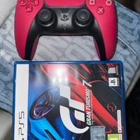 Controller PS5 Rosso e Gioco Gran Turismo 7