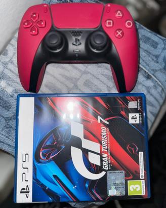 Controller PS5 Rosso e Gioco Gran Turismo 7