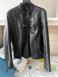 Giubbotto pelle Mauritius uomo café racer nero