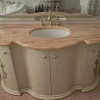 Mobiletto da bagno con specchio