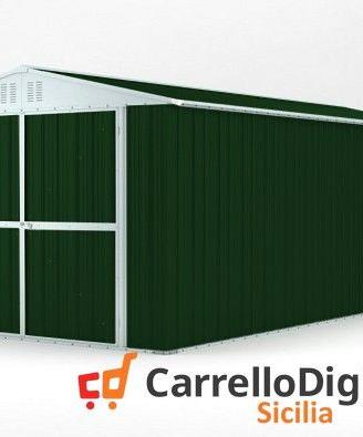 Box garage auto in Acciaio 327x611 verde scuro