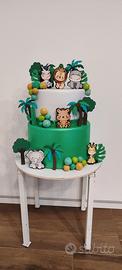 Torta scenografica animali della giungla 