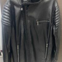 Giacca nera, ecopelle da uomo taglia L.