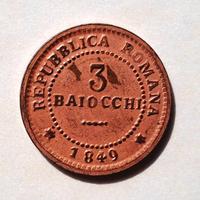 Moneta da 3 baiocchi .