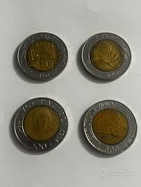 Lotto 4 monete 500 lire