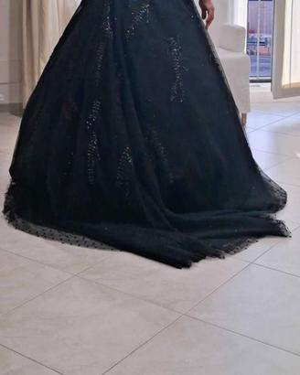abito da sposa nero creato in prestigioso Atelier 