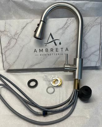 Rubinetto cucina acciaio satinato Ambreta