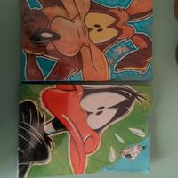 SET 2pz Cartoleria Vintage LOONEY TUNES 1996 - Aug