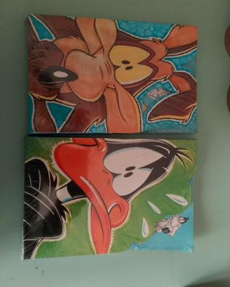 SET 2pz Cartoleria Vintage LOONEY TUNES 1996 - Aug