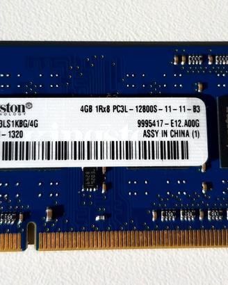 Kingston 4GB 1RX8 mod. 16D3LS1KBG/4G DDR3