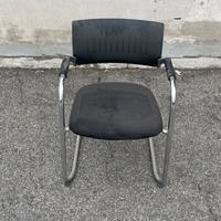 6 sedie da ufficio tessuto/plastica nera