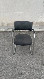6 sedie da ufficio tessuto/plastica nera