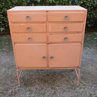 cabinet "omsa" anni 60 in metallo colore crema con