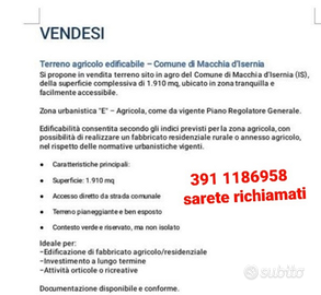 Terreno agricolo edificabile