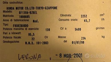 Honda 130 Cv Fuoribordo
