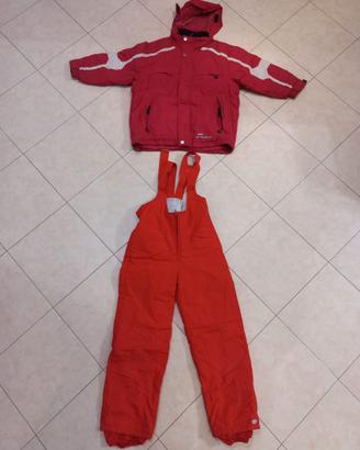 Giubbotto salopette guanti sci bambino/a 6/7anni