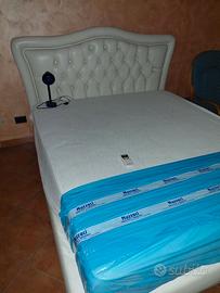Matrimoniale testata imbottita capitonnè+materasso