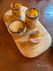 Set da scrivania vintage in onice