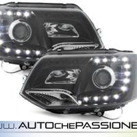 Coppia fanali neri led per VW T5 2009>2015