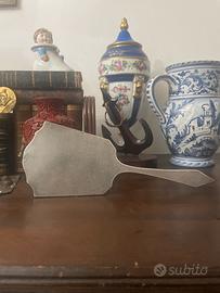 Antico specchio da tavolo in argento