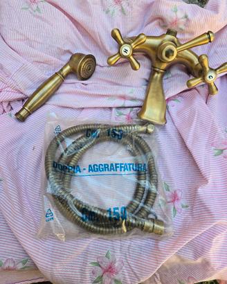 rubinetto soffione tubo asca/doccia bronzo ottone