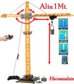 Gru giocattolo da cantiere alta 1mt.-Telecomandata