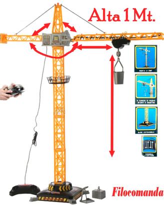 Gru giocattolo da cantiere alta 1mt.-Telecomandata