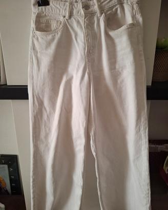 jeans bianchi zara a palazzo taglia eur 36